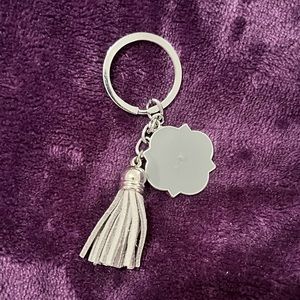 Gray Tassel Keychain